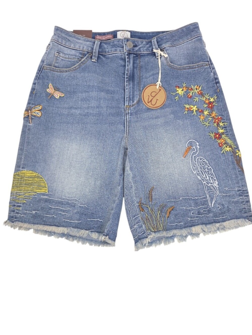 Driftwood Brielle Embroidered Eco System Bermuda Shorts Size 6 NWT
